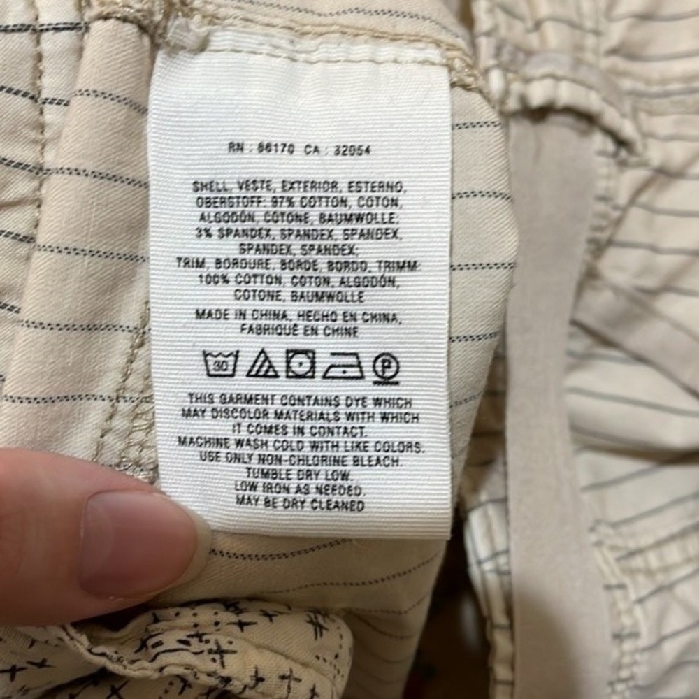 SOLD - Anthropologie Hei Hei Beachwalk Utility Stripe Neutral Pants Size 28 - Picture 3 of 13